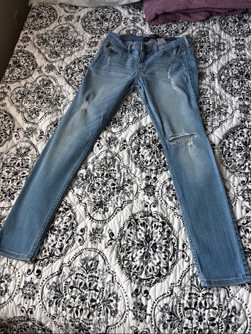 Hollister Light Blue Low-Rise Super Skinny Jeans